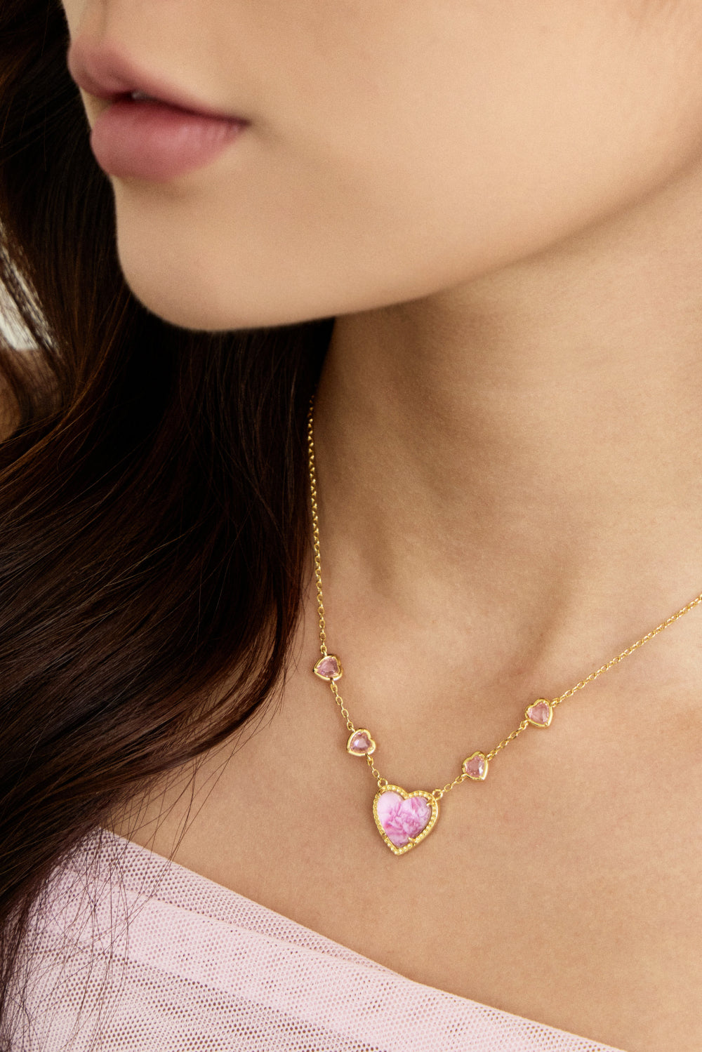 Pink Bloom Reversible Necklace 粉戀甜心雙面項鏈