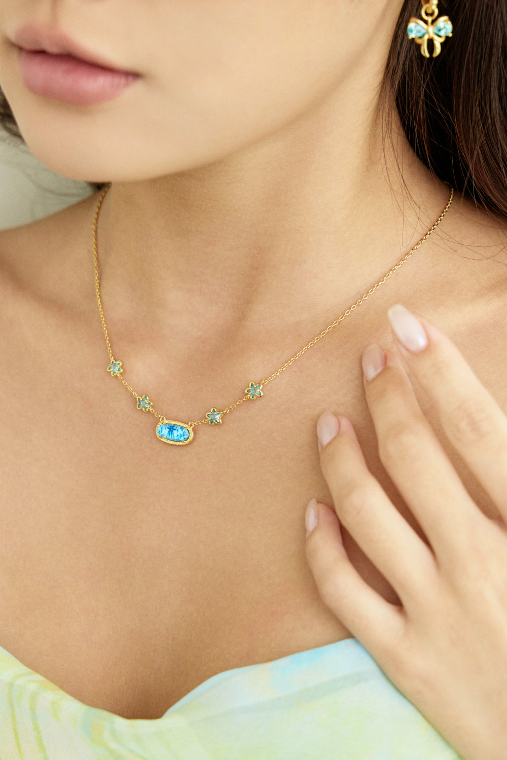 Blue Starbow Reversible Necklace 水藍之星雙面項鏈