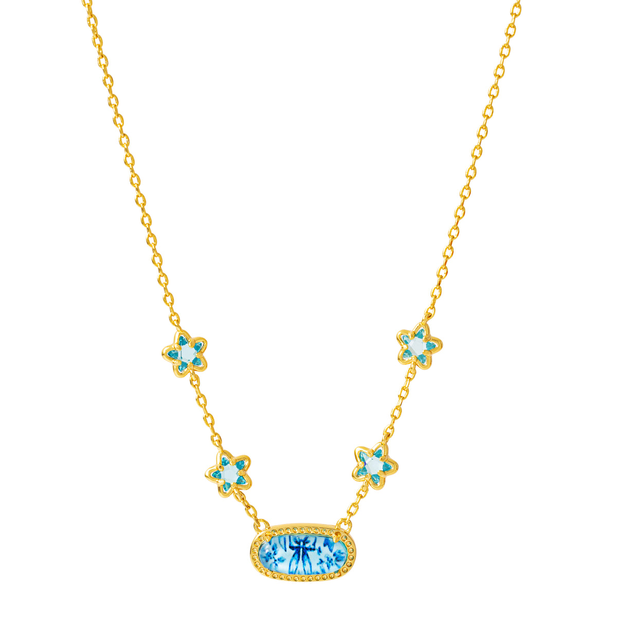 Blue Starbow Reversible Necklace 水藍之星雙面項鏈