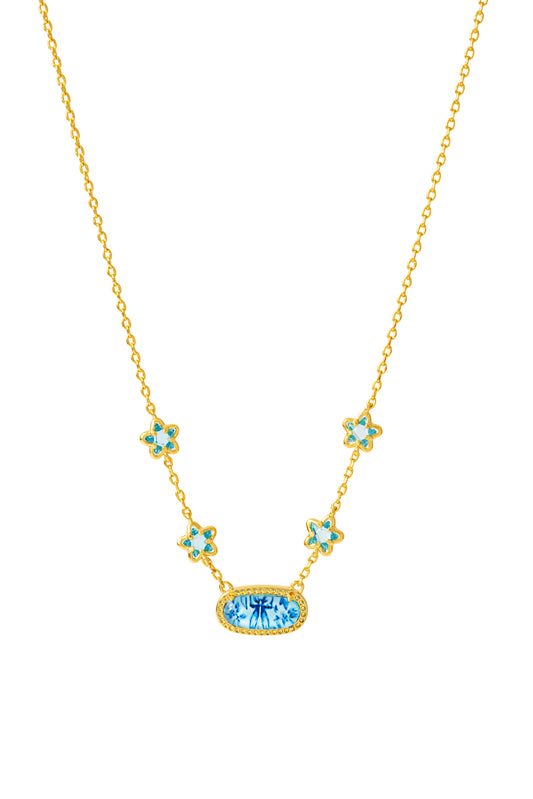 Blue Starbow Reversible Necklace 水藍之星雙面項鏈