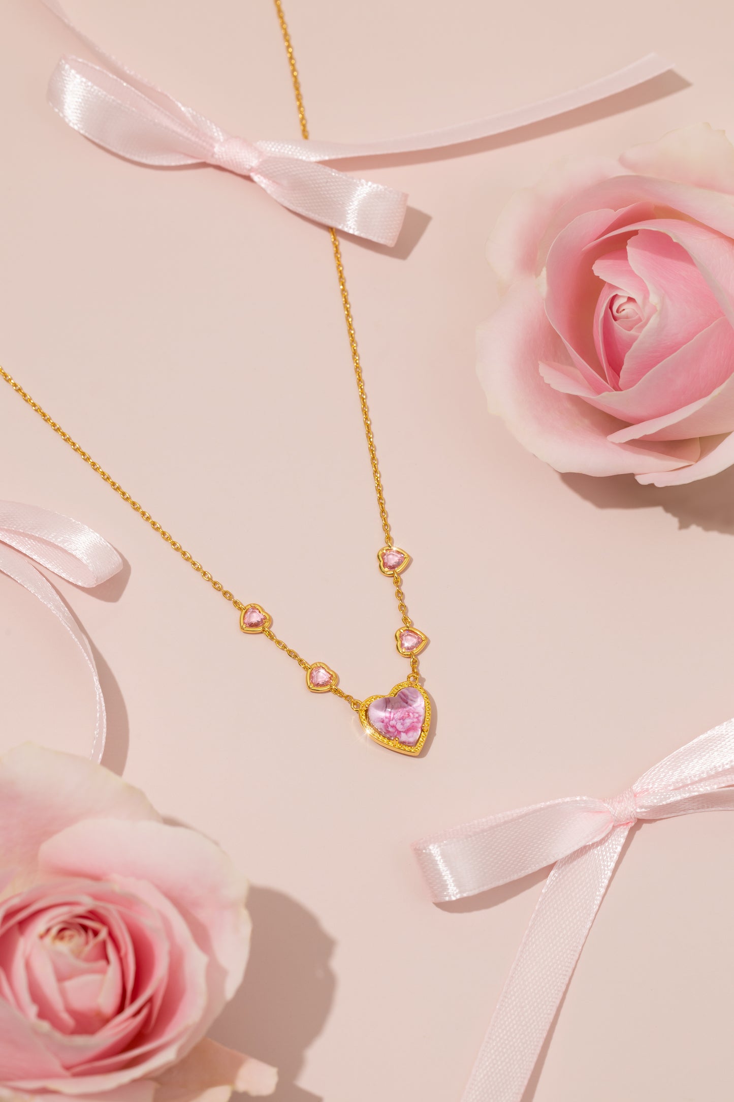 Pink Bloom Reversible Necklace 粉戀甜心雙面項鏈